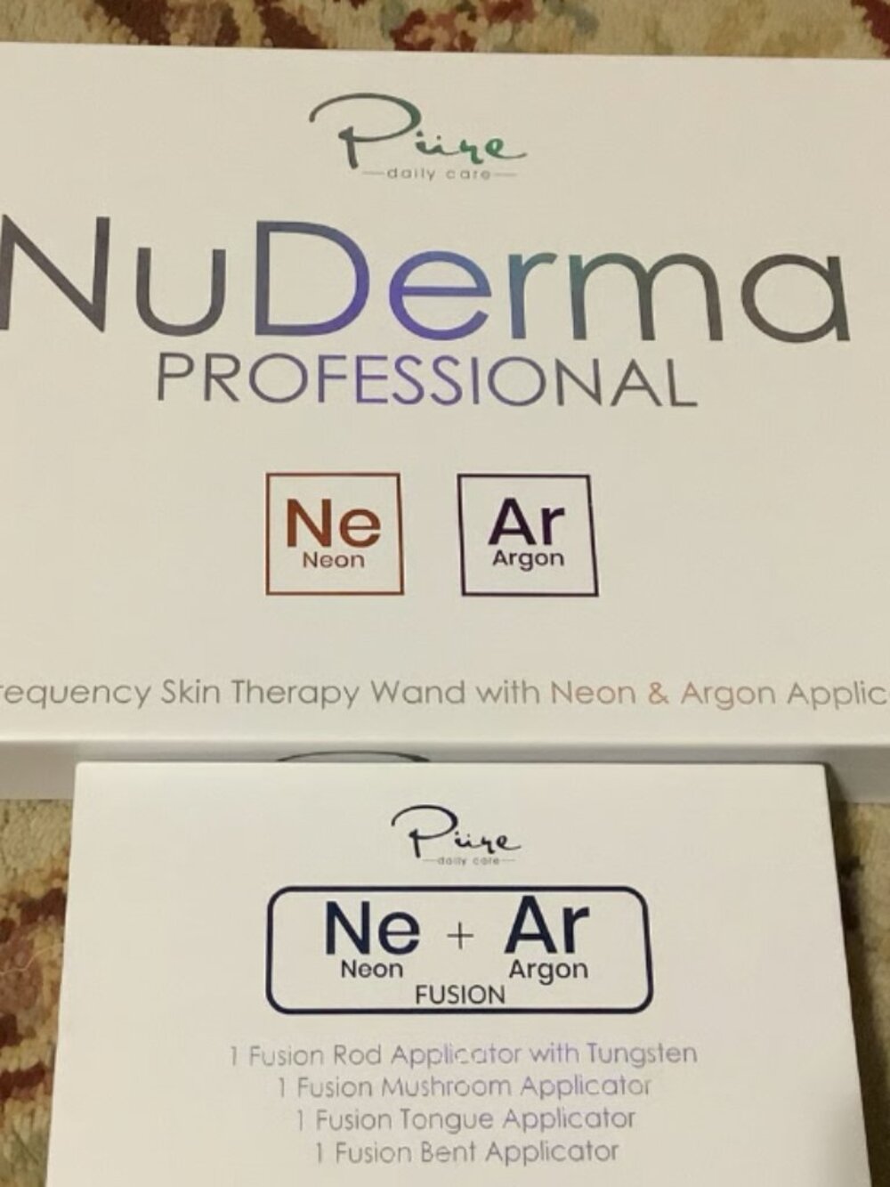 NuDerma Professional High Frequency Skin Therapy Wand w/Fusion Wands